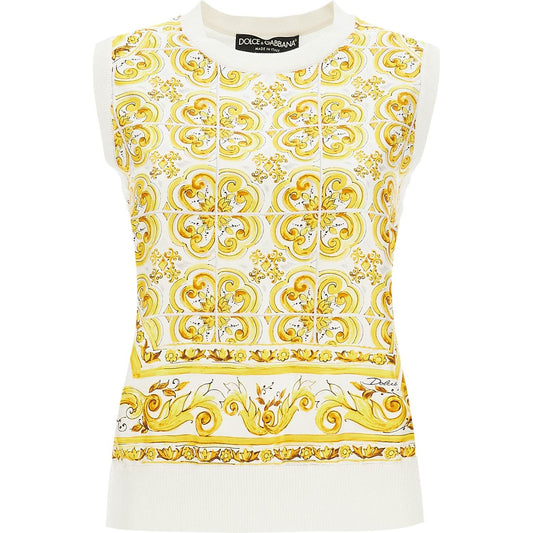 Dolce & Gabbana "silk sleeveless top with mai Topwear Dolce & Gabbana