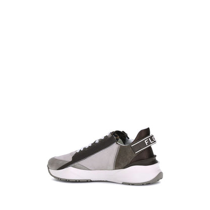 Fendi Beige Calf Leather Bos Taurus Low Top Sneakers Fendi