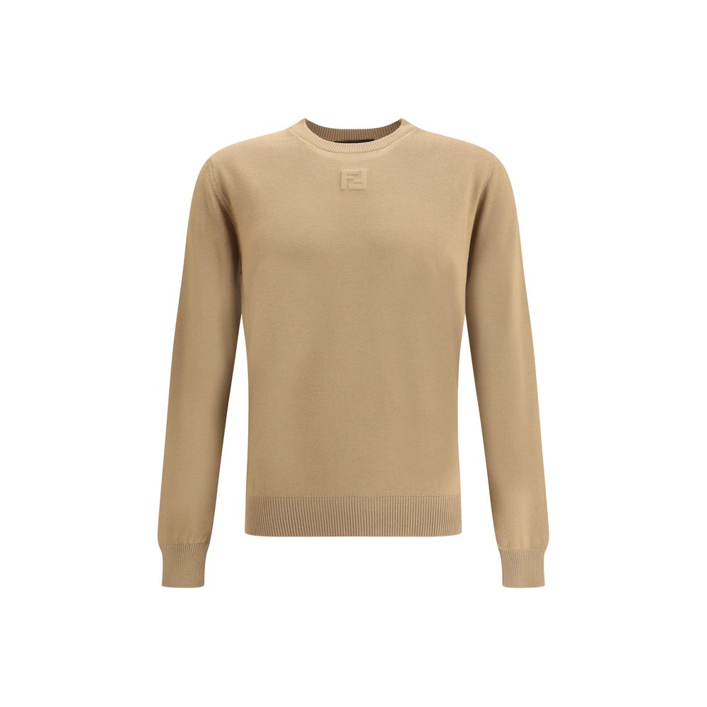Fendi Beige Fleece Wool Sweatshirt Fendi