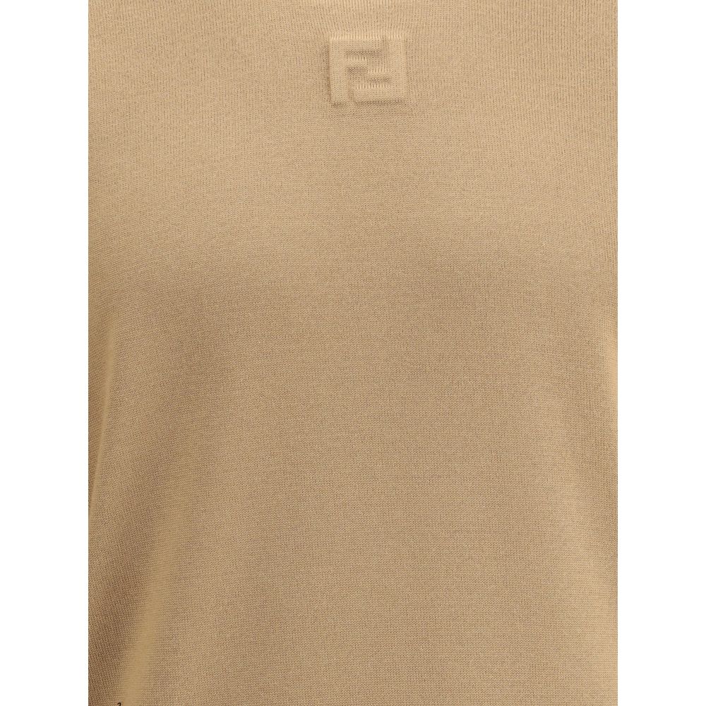 Fendi Beige Fleece Wool Sweatshirt Fendi