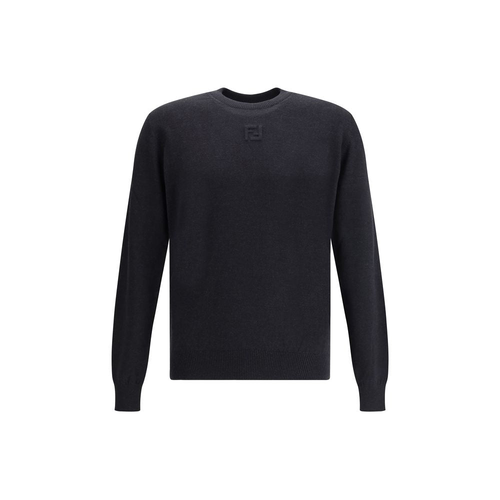 Fendi Black Fleece Wool Sweatshirt Fendi