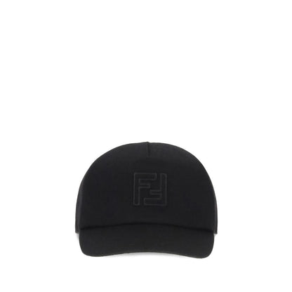 Fendi Black Wool Cap (Baseball Hat) Fendi