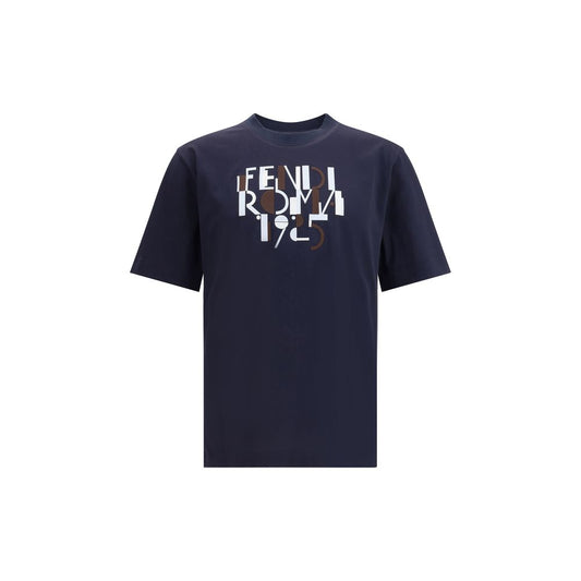 Fendi Blue Cotton T-Shirt Fendi