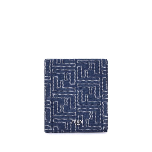 Fendi Blue Fabric Wallet Fendi