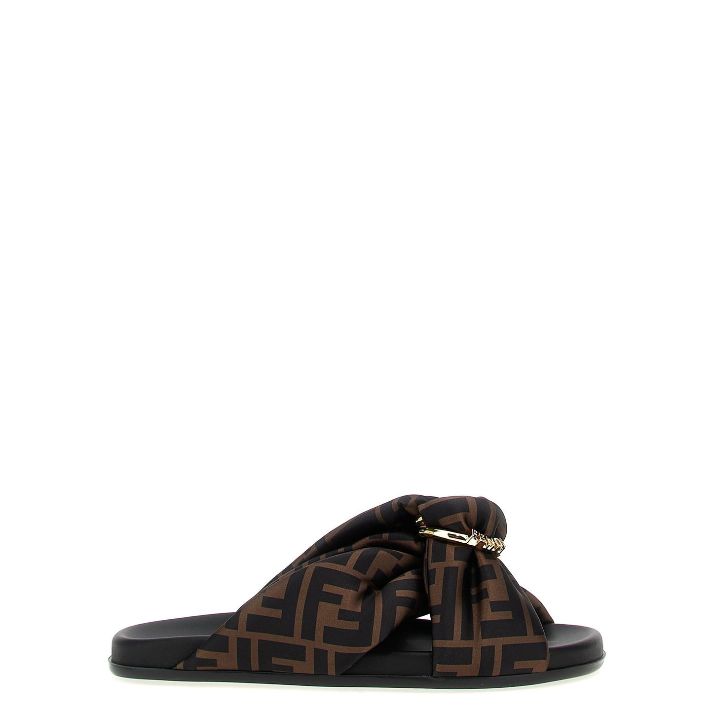 Fendi Brown Polyester Slides