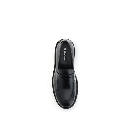 Ferragamo Black Rubber Slip-On Loafers Ferragamo