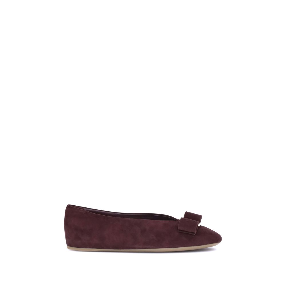 Ferragamo Bordeaux Goatskin Ballet Flats Ferragamo