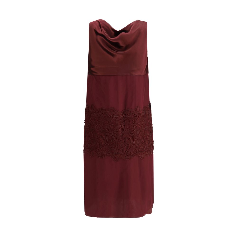 Ferragamo Bordeaux Silk Cocktail Dress