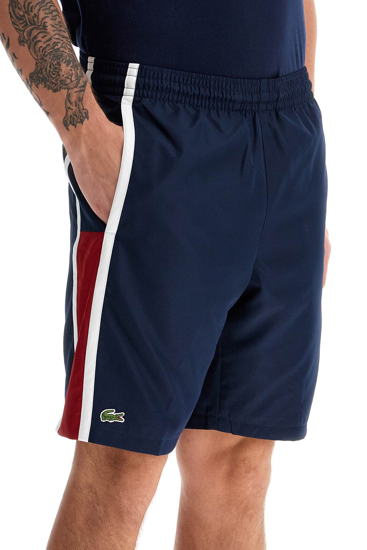 Lacoste sporty color block bermuda shorts