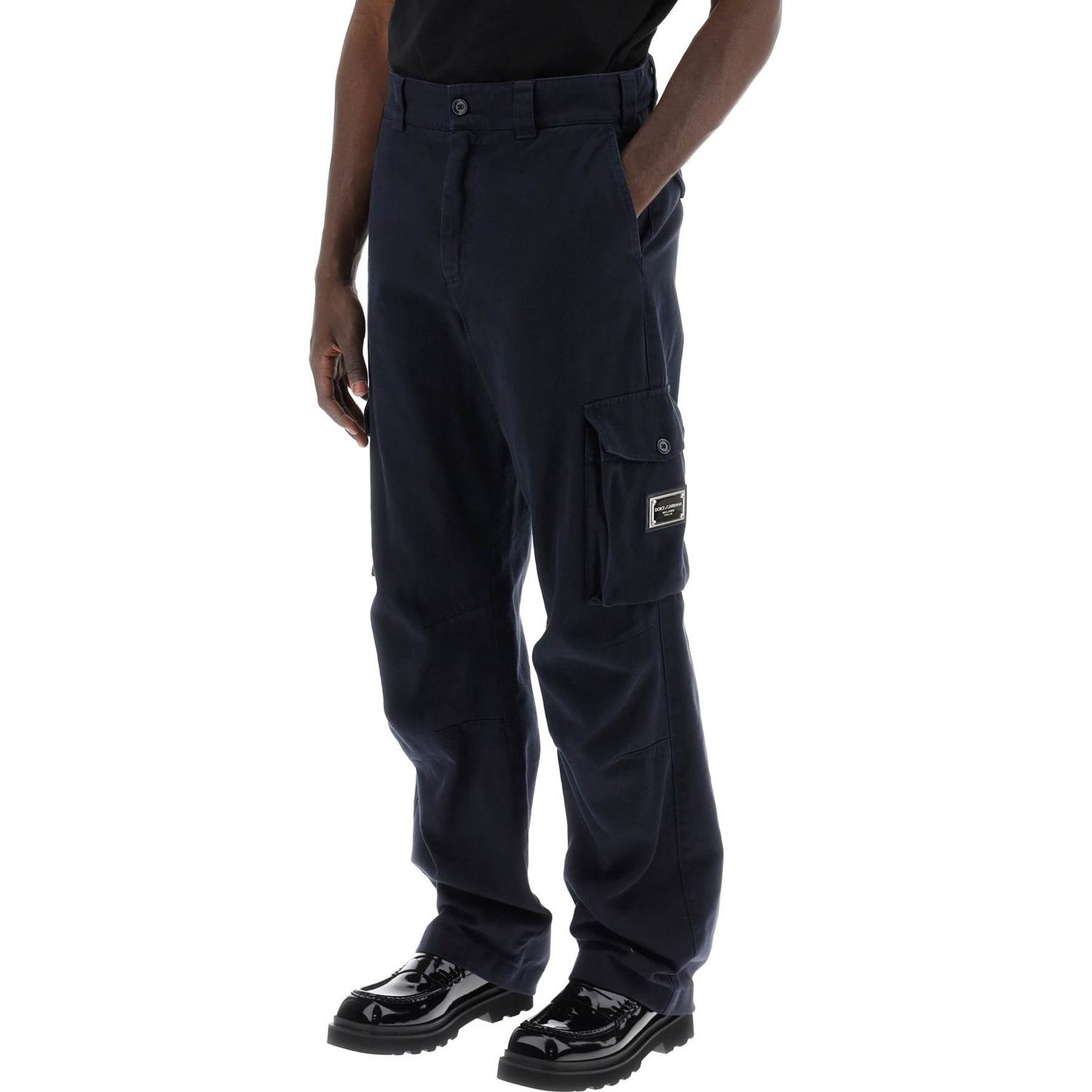 Dolce & Gabbana cargo pants with logo plaque Trousers Dolce & Gabbana