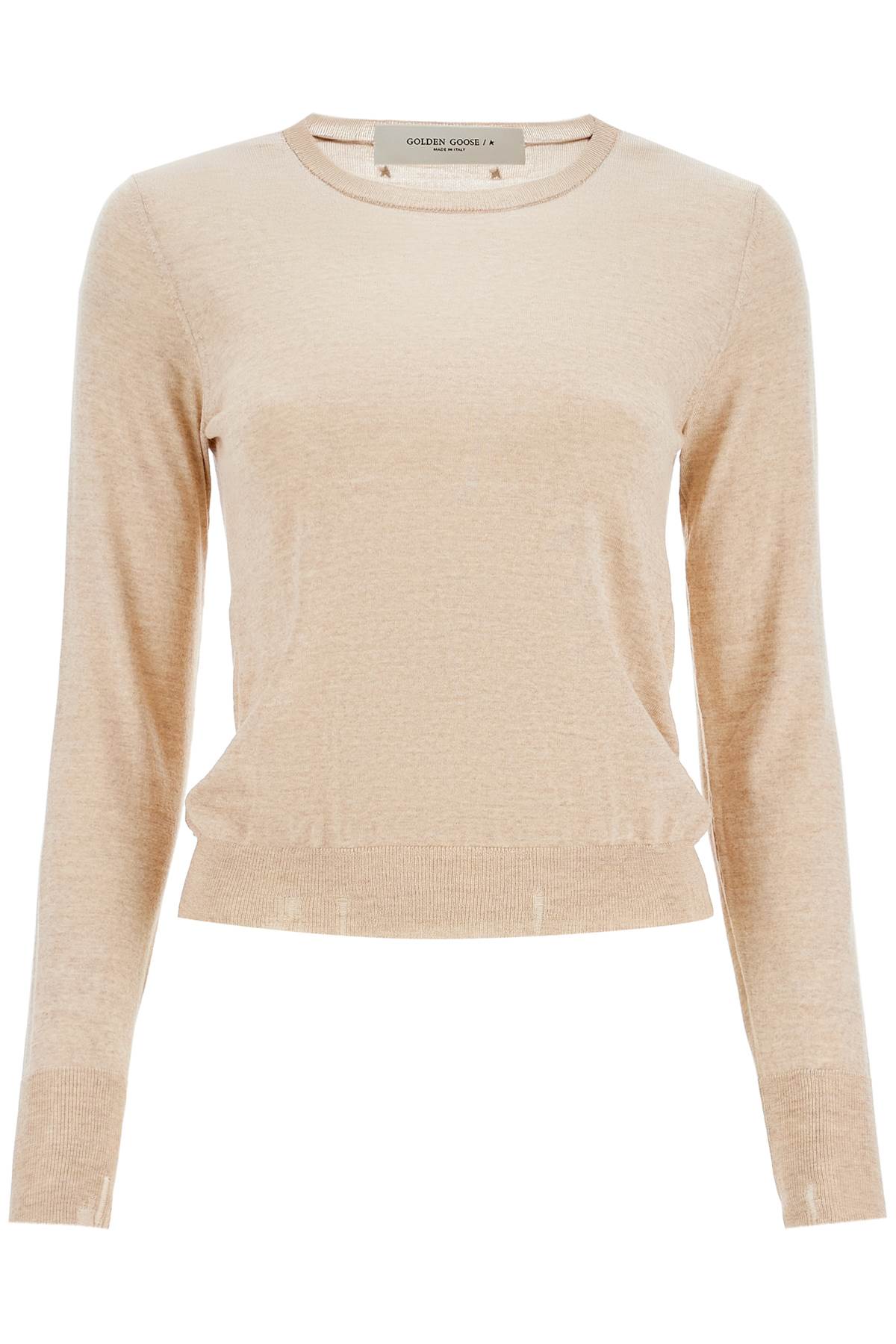 Golden Goose light beige merino wool women's crew neck sweater Knitwear Golden Goose