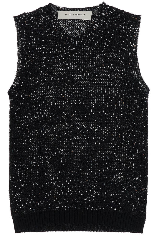 Golden Goose knitted vest with sequins embell Knitwear Golden Goose