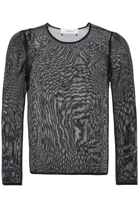 Golden Goose black viscose sweater with small metallic applications Knitwear Golden Goose