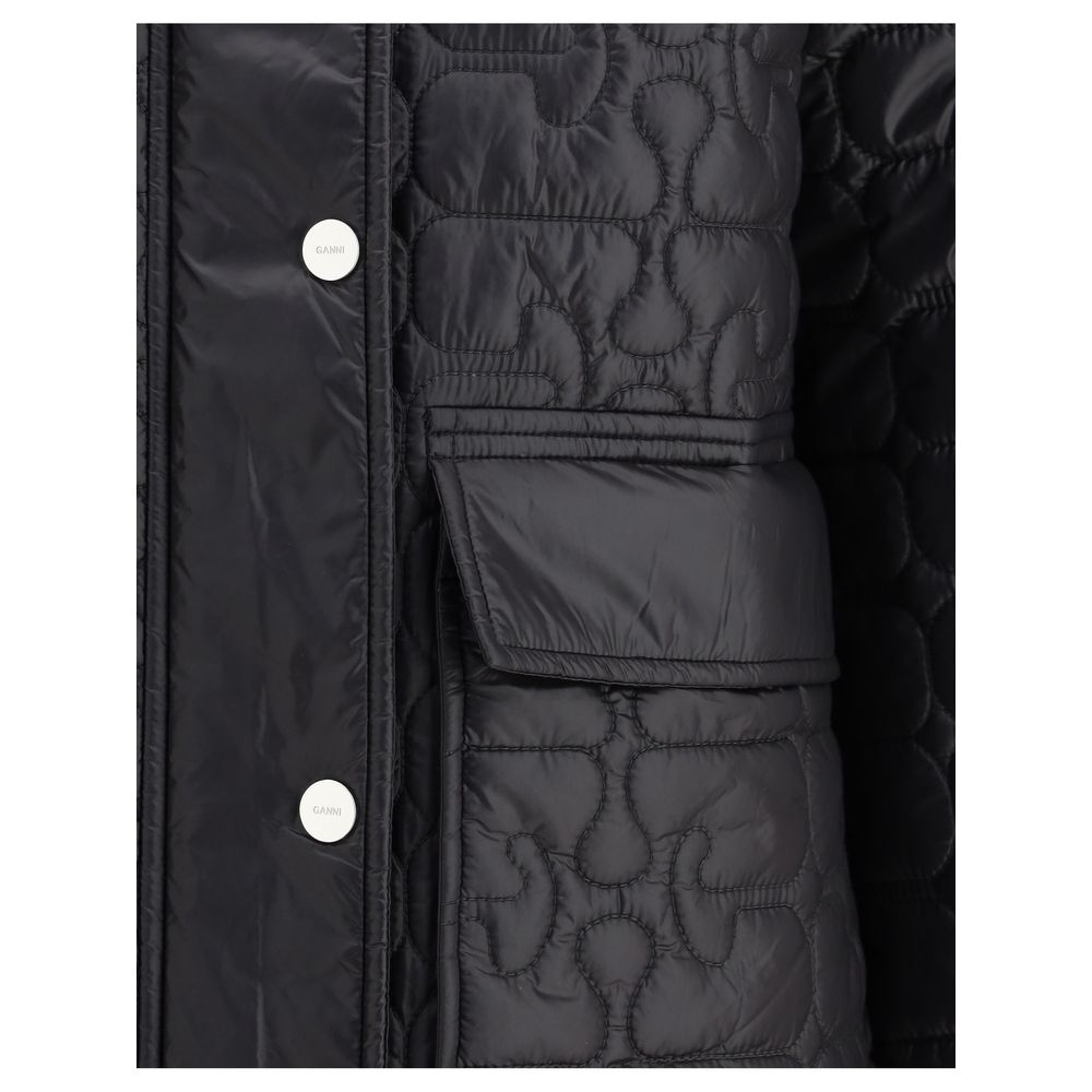 Ganni Gray Nylon Coat