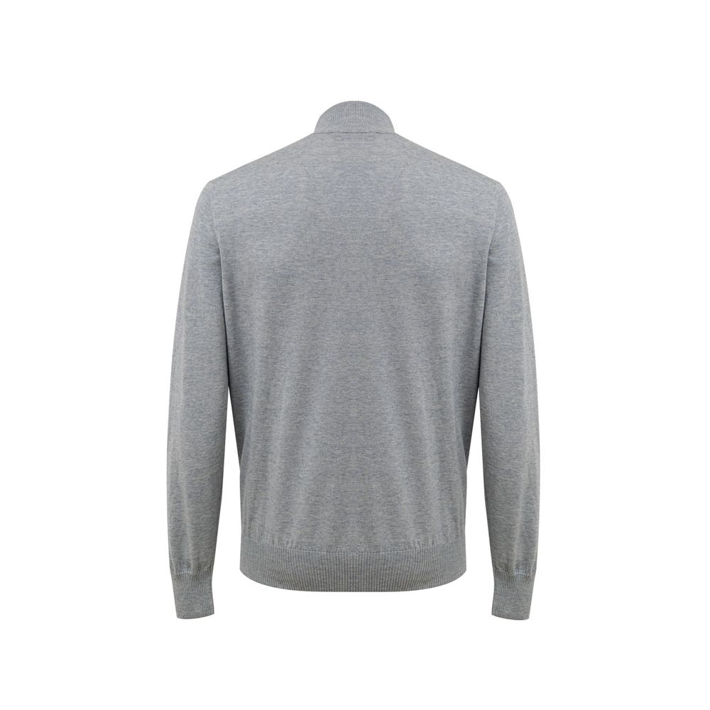 Gran Sasso Gray Cotton Cardigan