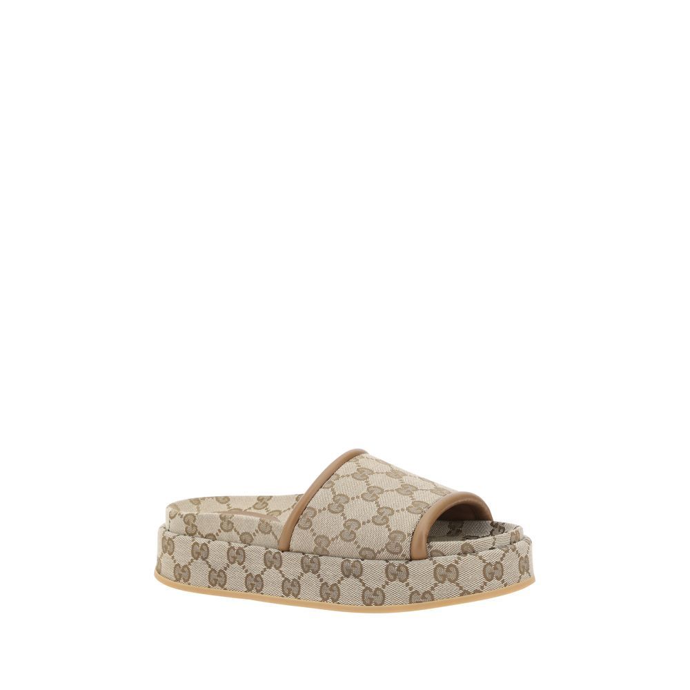 Gucci Beige Polyamide Flat Sandals Gucci