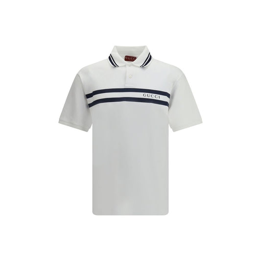 Gucci White Cotton Polo Shirt