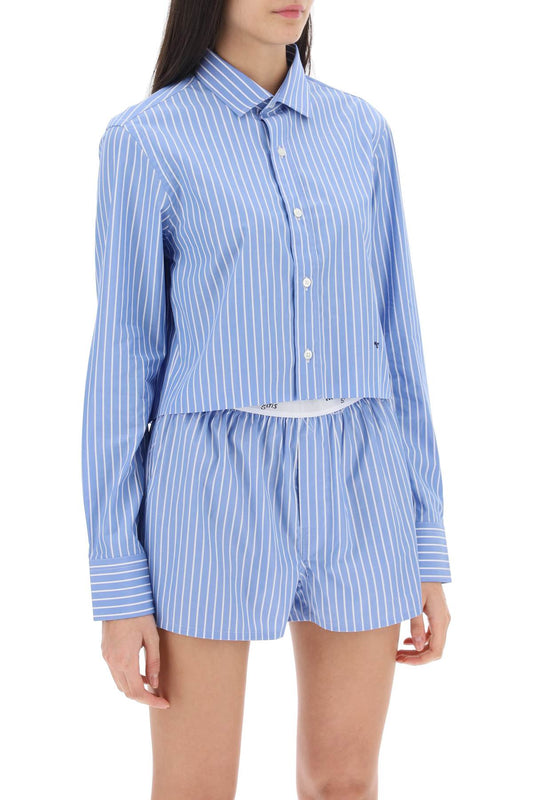 Homme Girls cropped striped poplin shirt Topwear Homme Girls