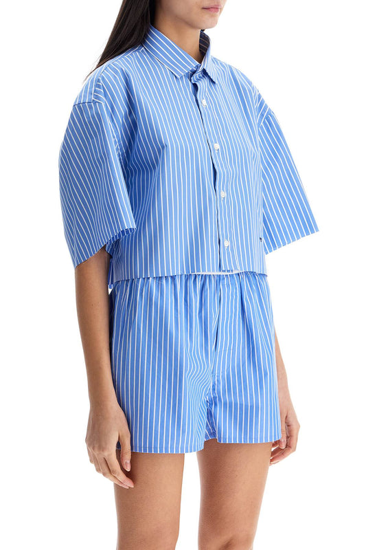 Homme Girls blue striped cotton shirt Topwear Homme Girls