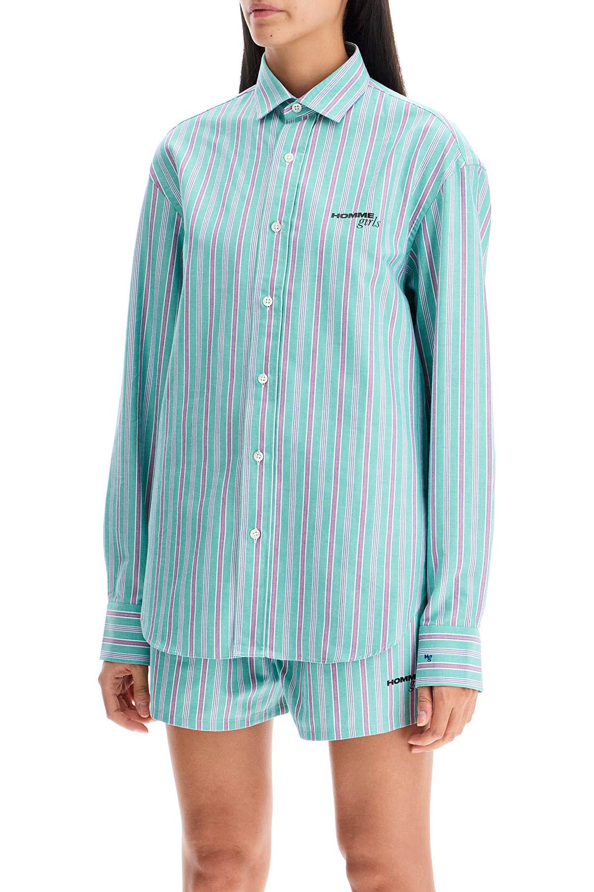 Homme Girls striped oxford shirt for men Topwear Homme Girls