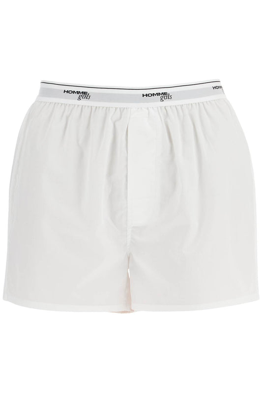 Homme Girls men's high-waisted white cotton boxer Short trousers Homme Girls