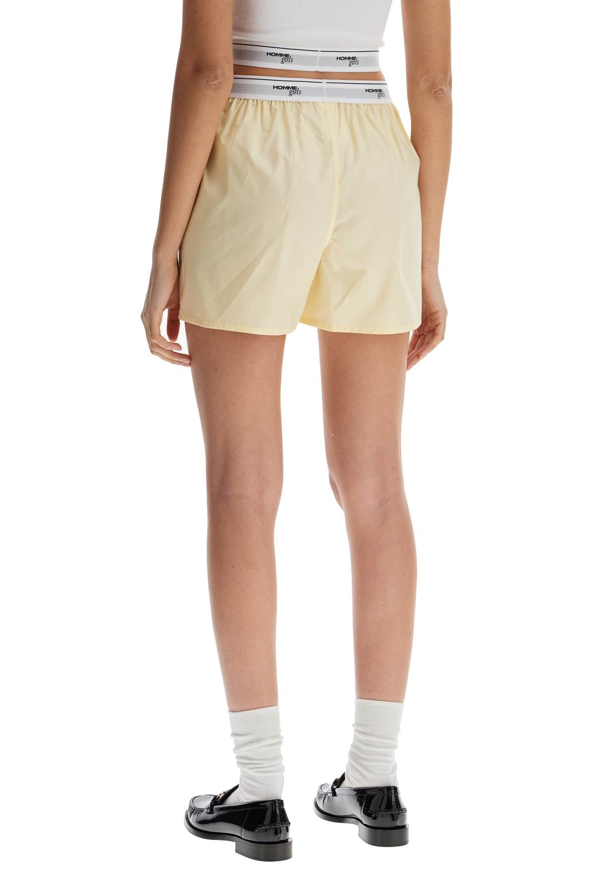 Homme Girls high-waisted pale yellow cotton boxer Short trousers Homme Girls