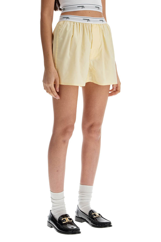 Homme Girls high-waisted pale yellow cotton boxer Short trousers Homme Girls