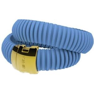 HIP HOP BIJOUX Mod. ICON LIGHT BLUE Bracciale doppio/ Double bracelet-0