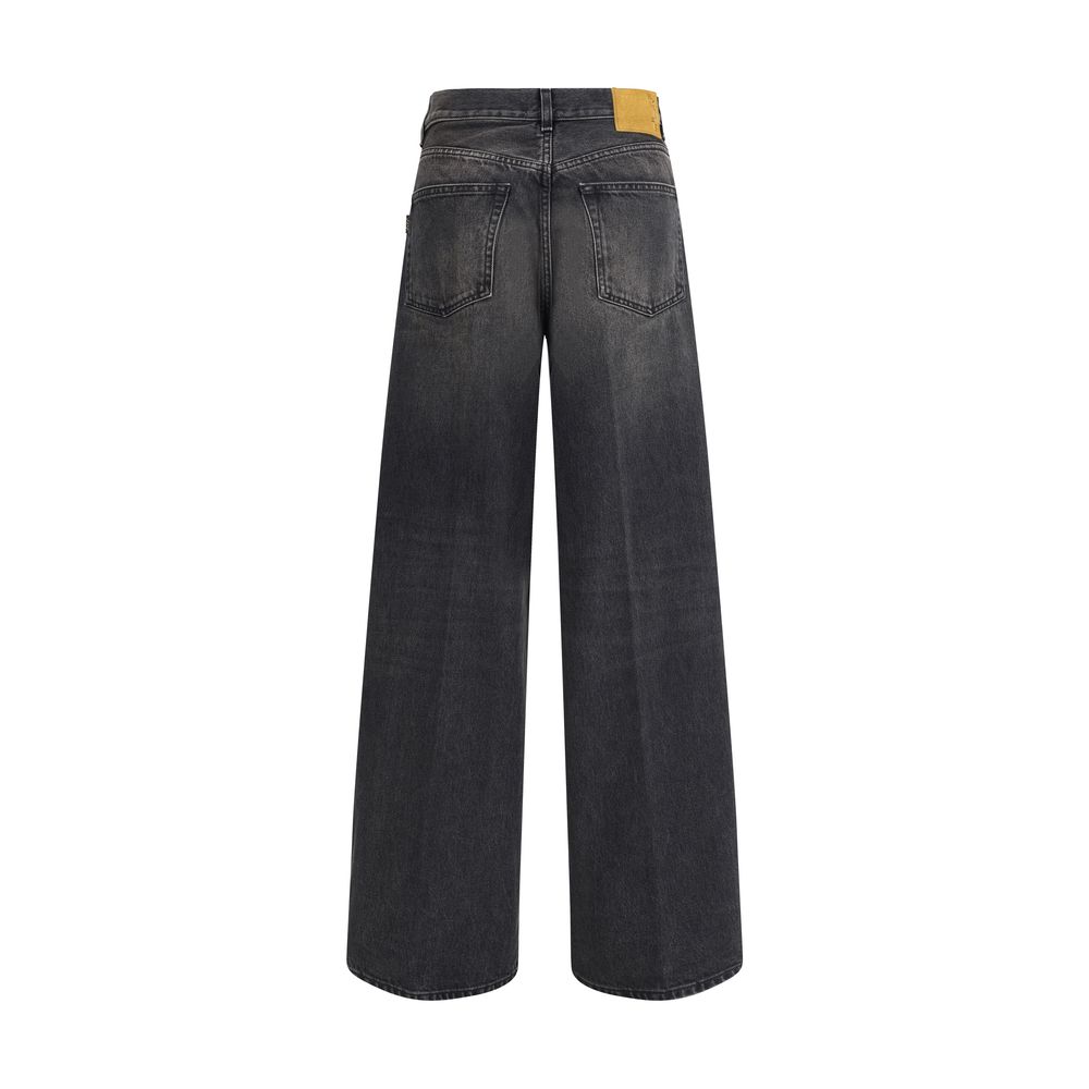 Haikure Black Cotton Relaxed Fit Jeans Haikure