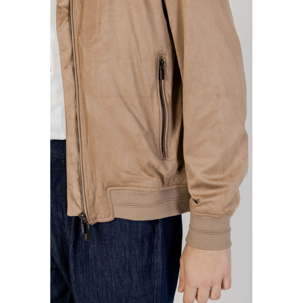 Hamaki-Ho Brown Polyester Bomber Hamaki-Ho