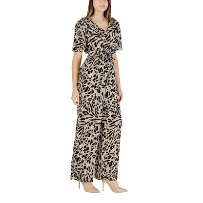 ICHI Beige Viscose Jumpsuit ICHI