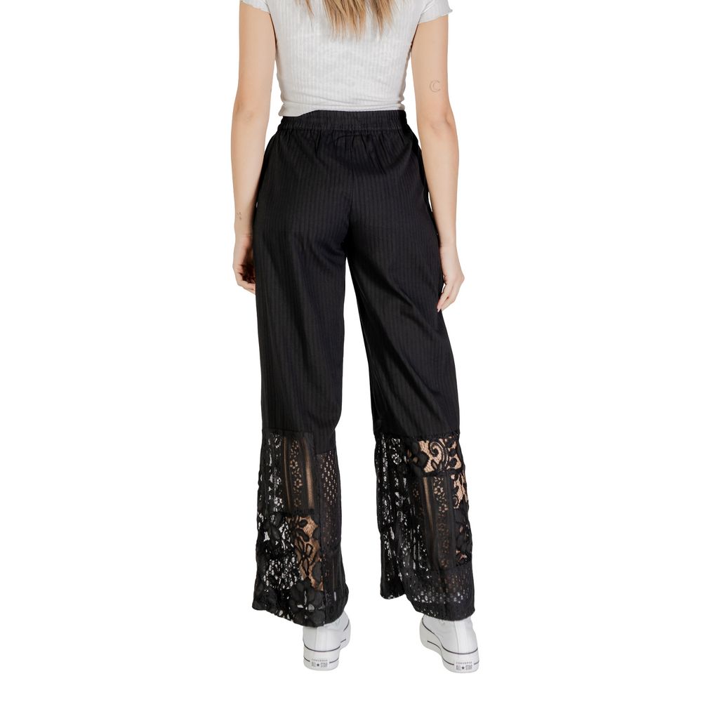 ICHI Black Cotton Pant ICHI