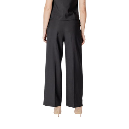 ICHI Black Polyester Pant ICHI