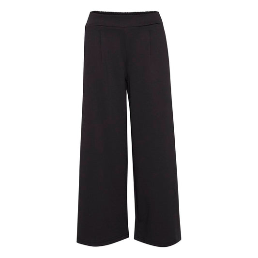 ICHI Black Recycled Polyester Flared Pants ICHI