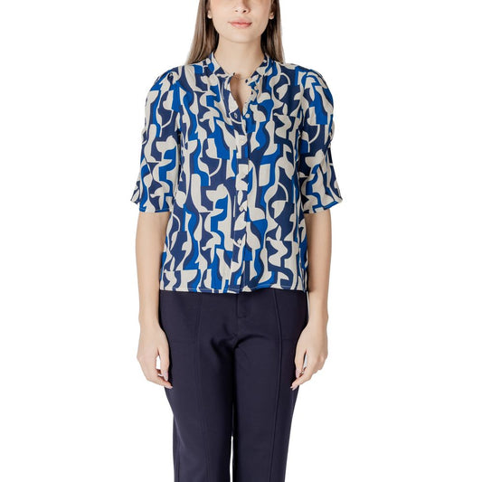 ICHI Blue Viscose Blouse ICHI