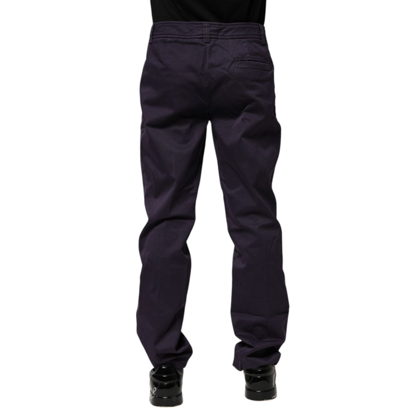 Incotex Dark Purple Mid Waist Casual Straight Pants Incotex