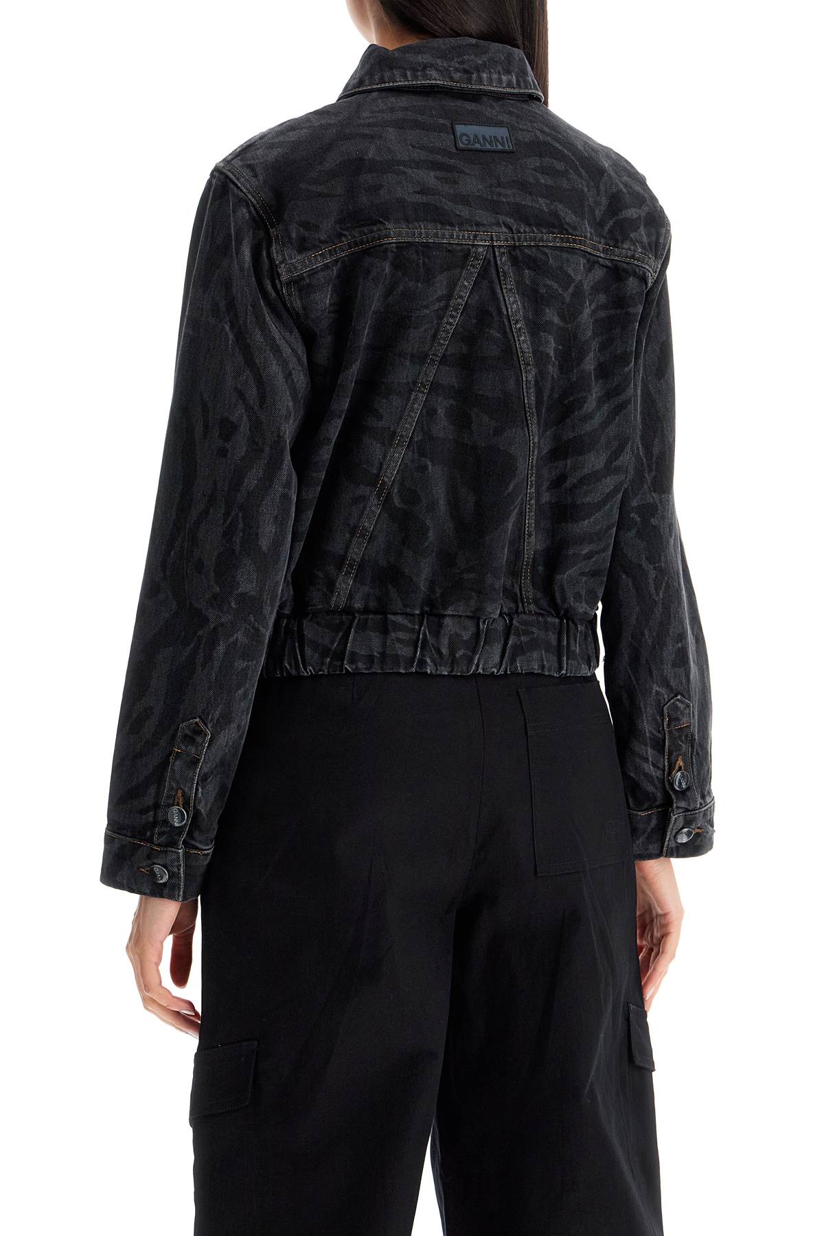 Ganni cut\n\nshort denim jacket with laser-cut Jackets Ganni