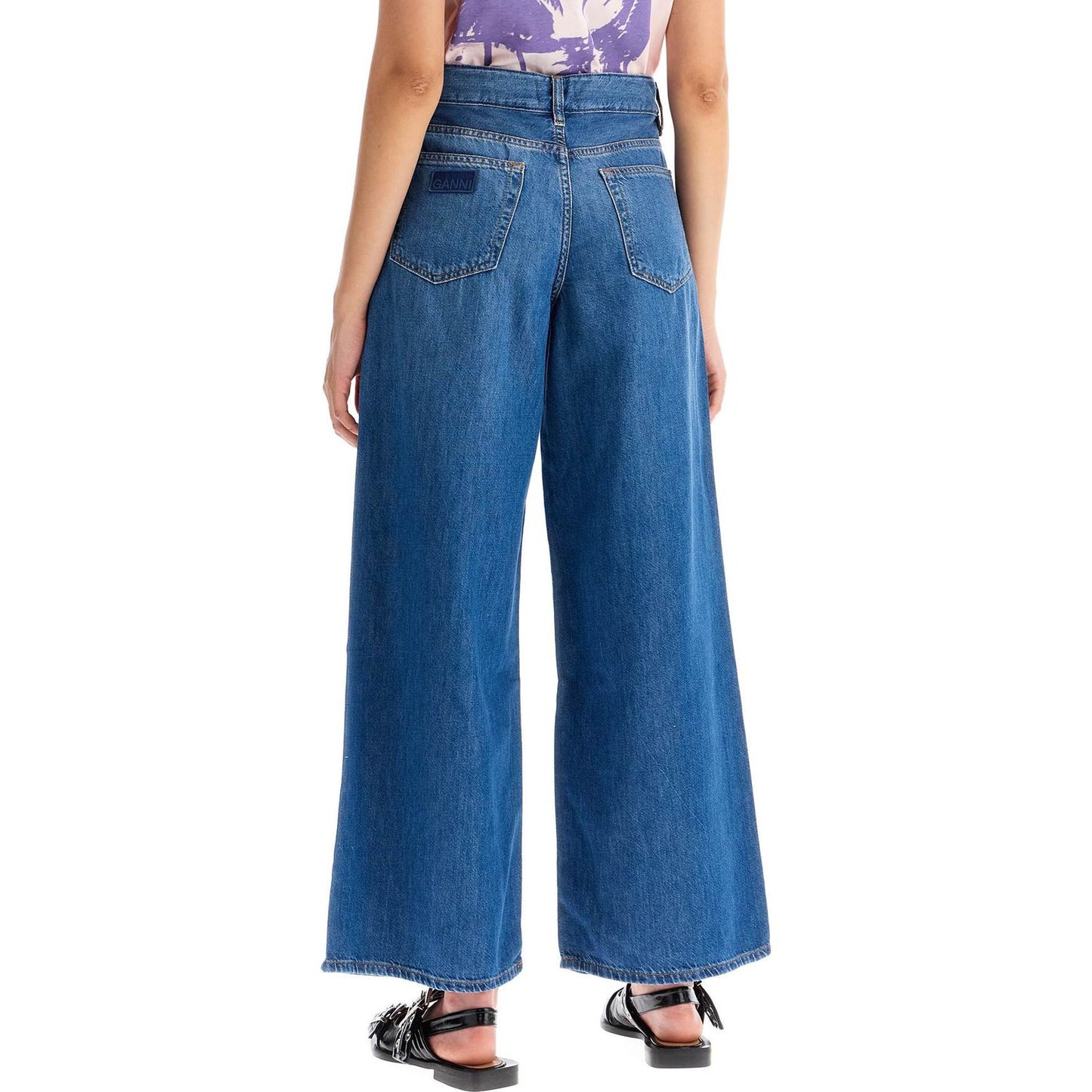 Ganni lightweight denim wide leg jeans Jeans Ganni