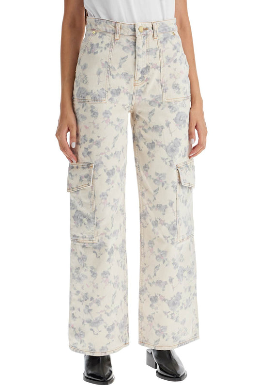 Ganni printed cargo jeans with ang Jeans Ganni