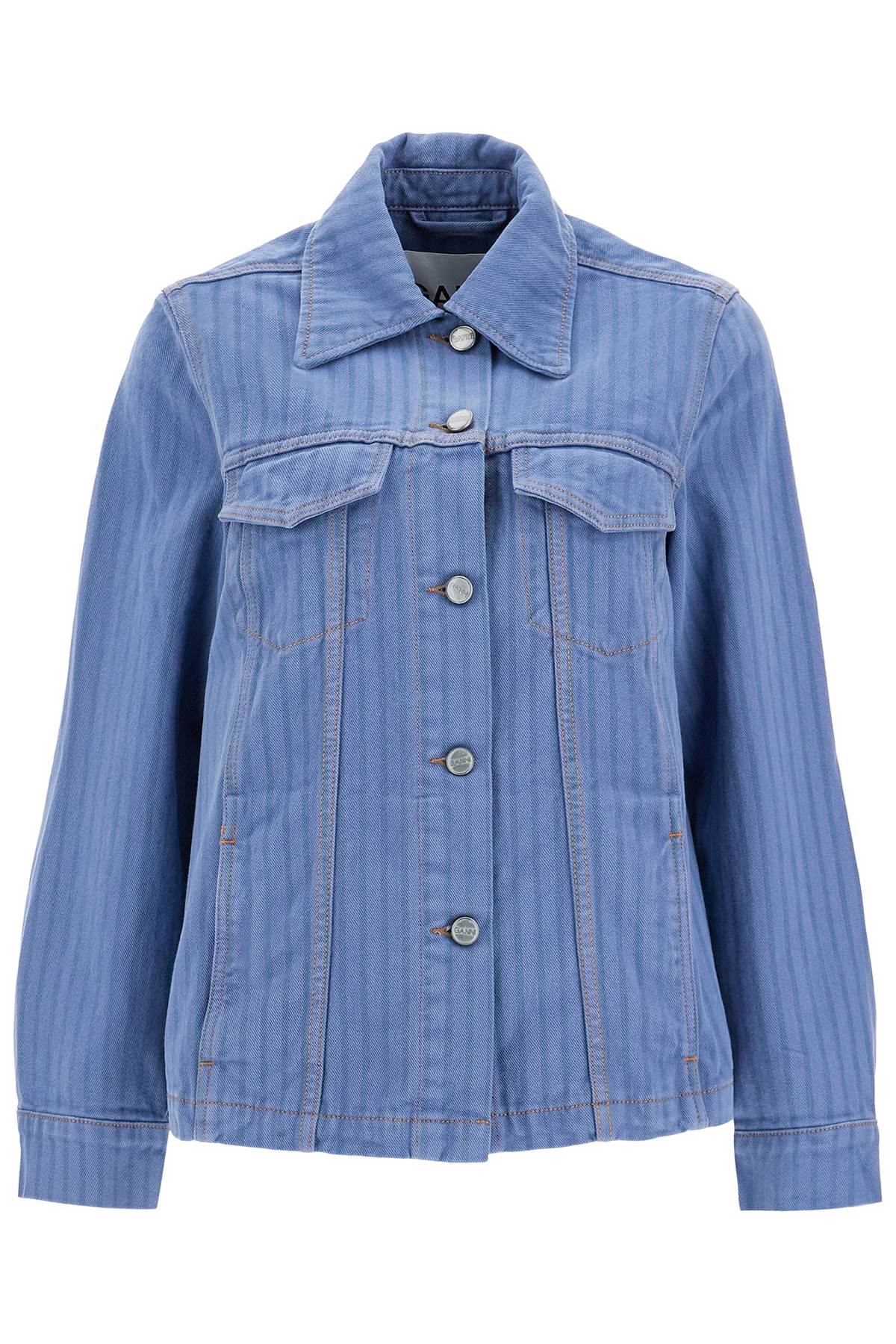 Ganni "striped overdyed denim jacket Jackets Ganni