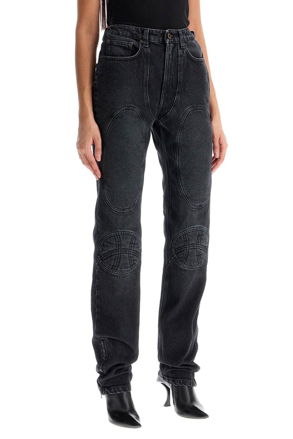 JEAN PAUL GAULTIER jeans with padded inlays and lace-up Jeans JEAN PAUL GAULTIER