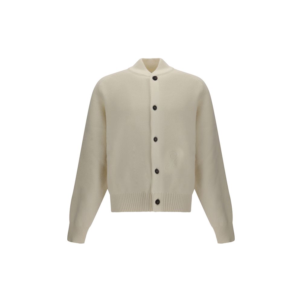 Jacquemus White Fleece Wool Cardigan Jacquemus