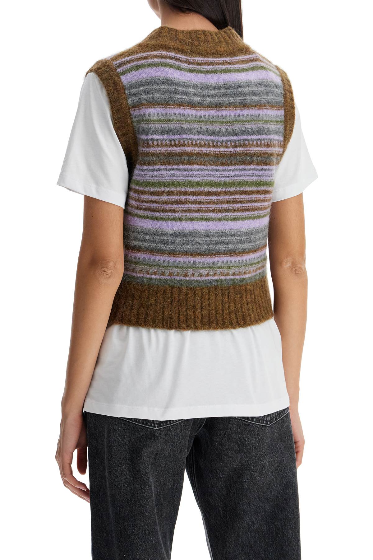 Ganni 'soft striped knit vest with a comfortable Knitwear Ganni