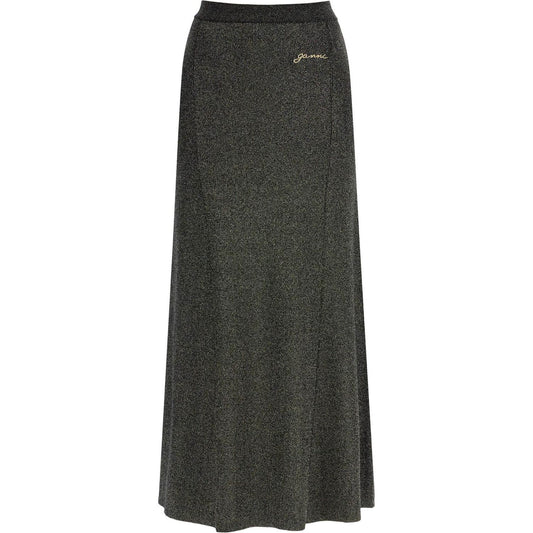 Ganni long lurex knit skirt