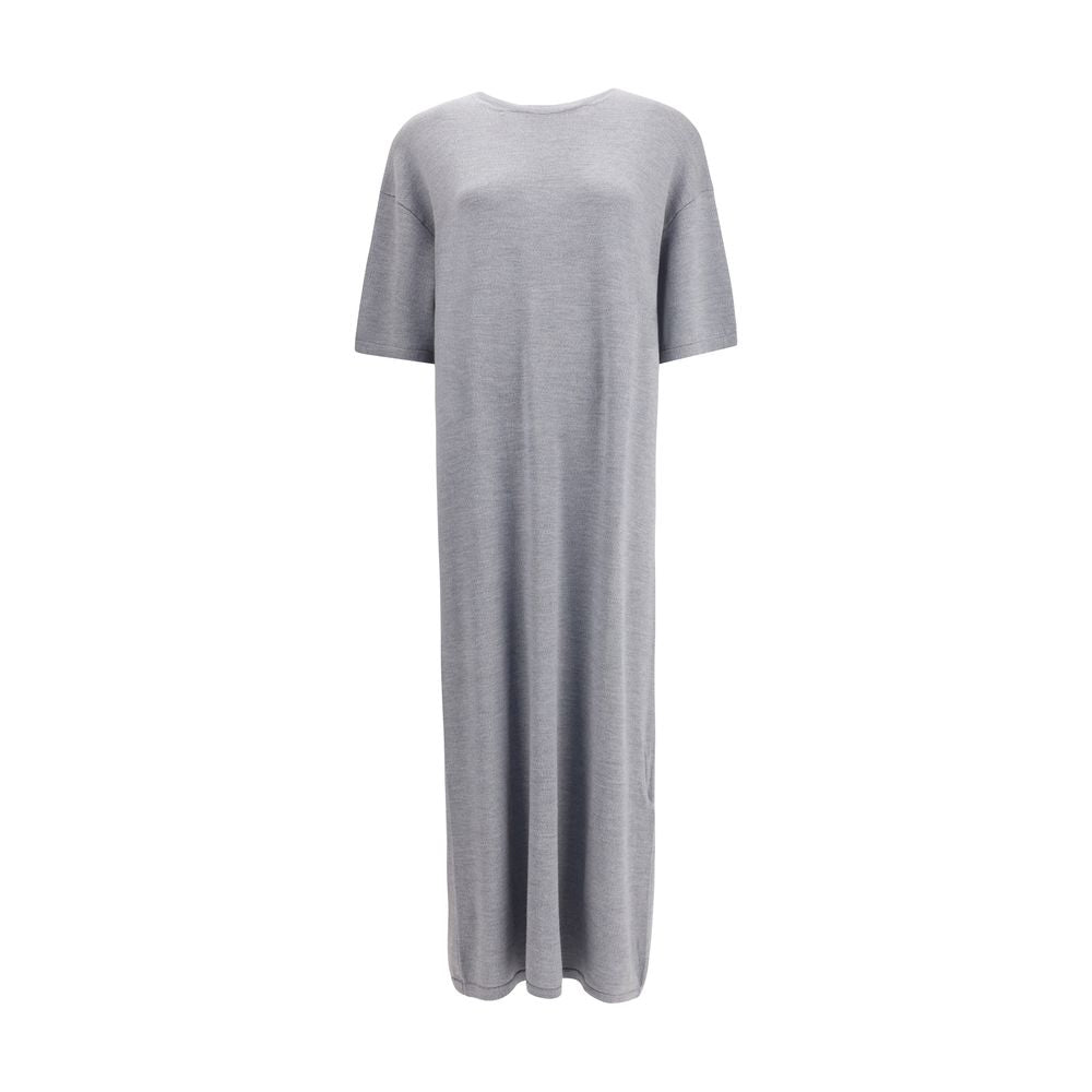Khaite Gray Wool Casual Dress Khaite