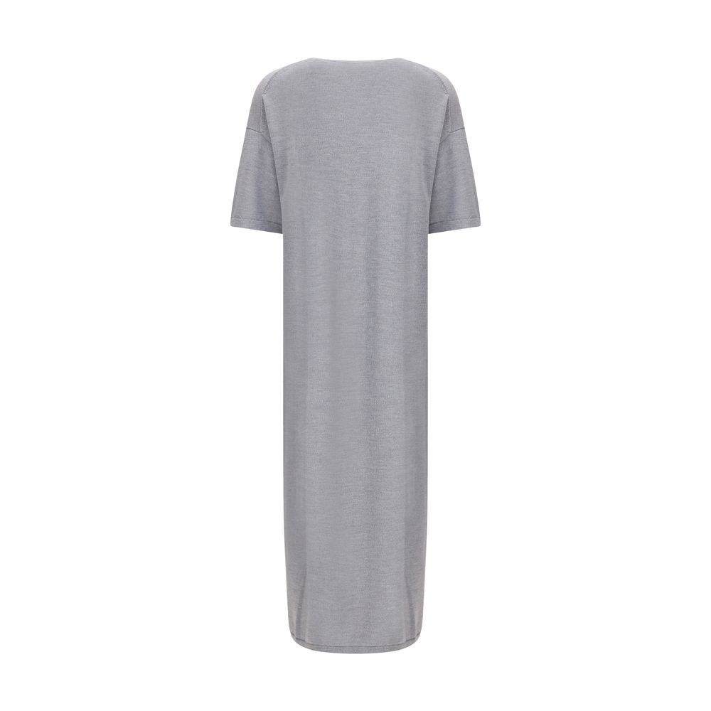 Khaite Gray Wool Casual Dress Khaite