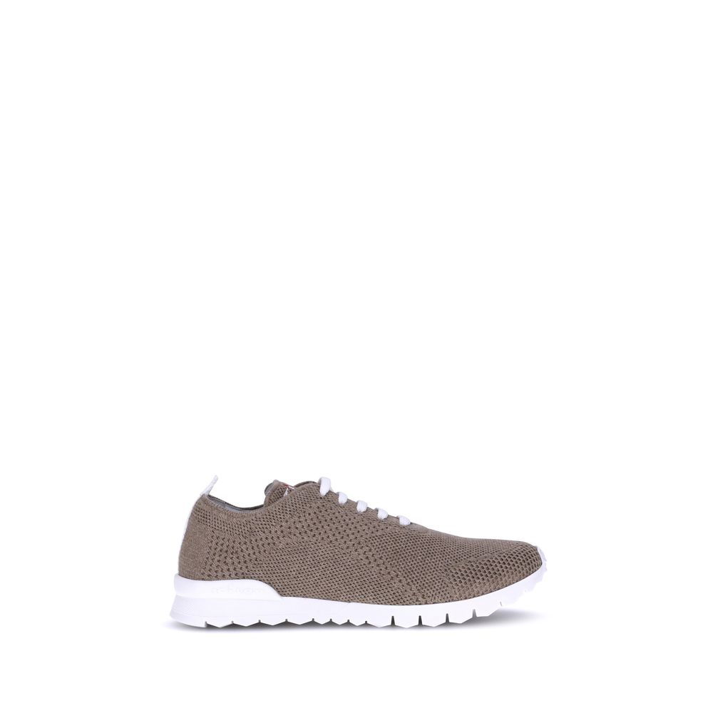 Kiton Brown Cotton Athletic Sneakers Kiton
