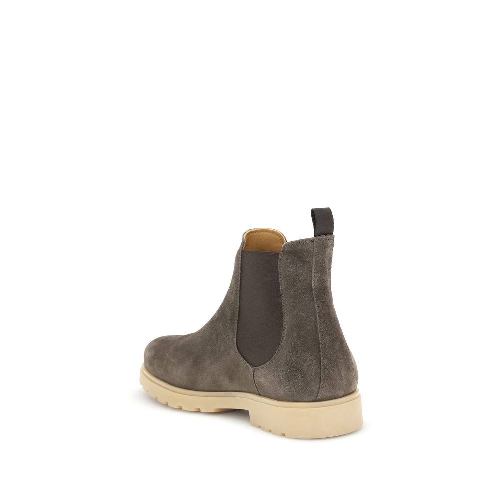 Kiton Brown Rubber Chelsea Boots Kiton