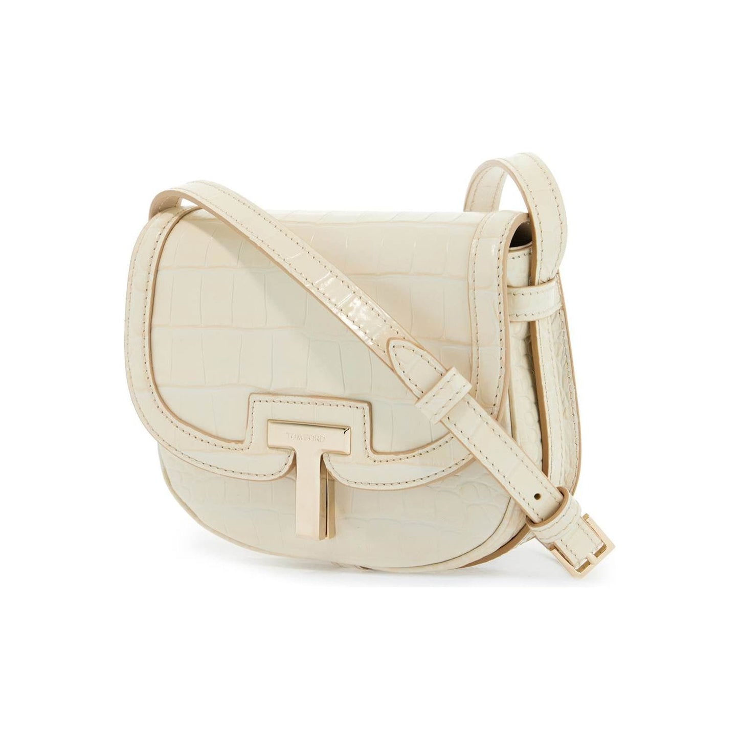 Tom Ford mini shoulder bag crocodile ivory with adjustable strap