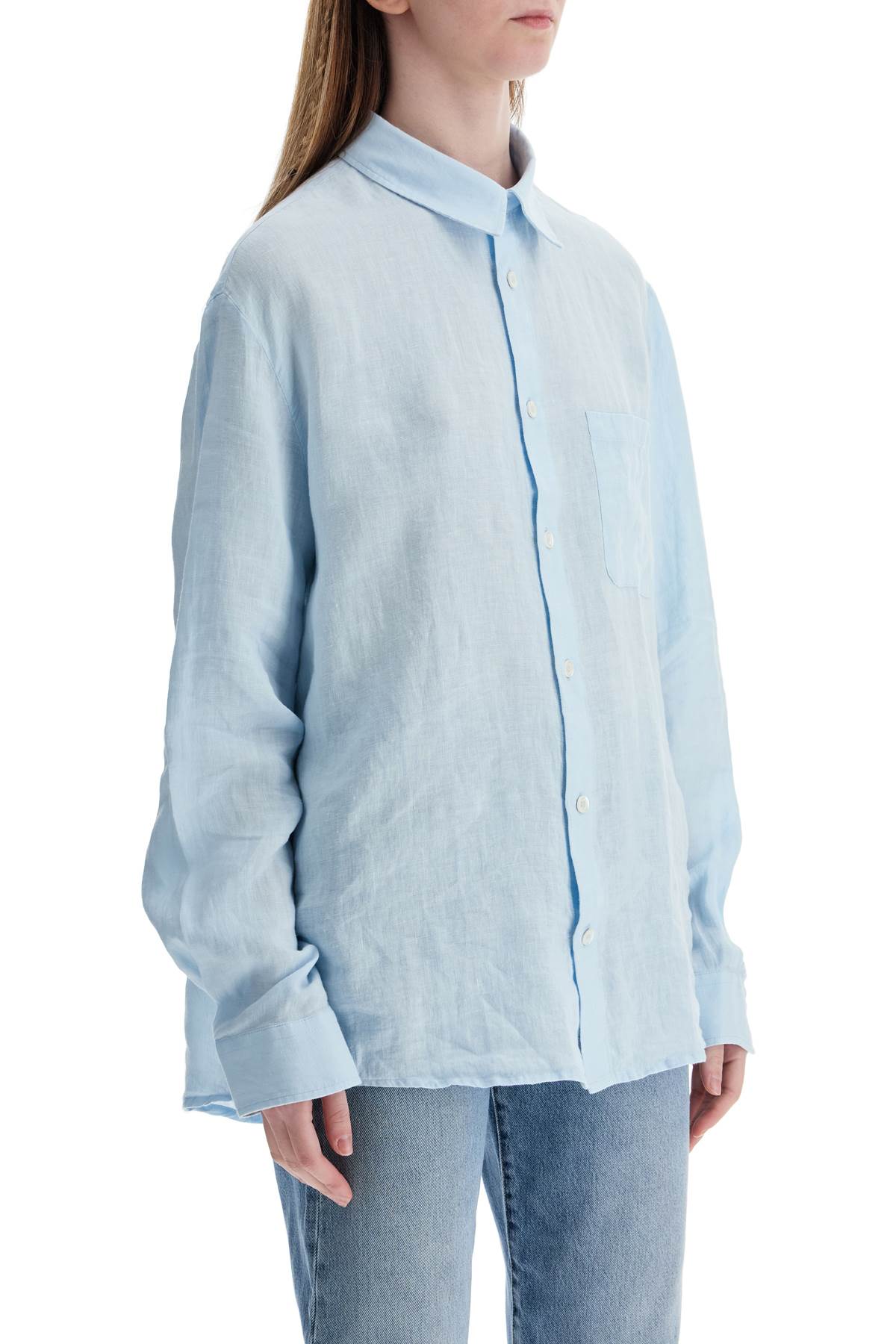 A.P.C. light blue linen shirt wide fit Topwear A.P.C.